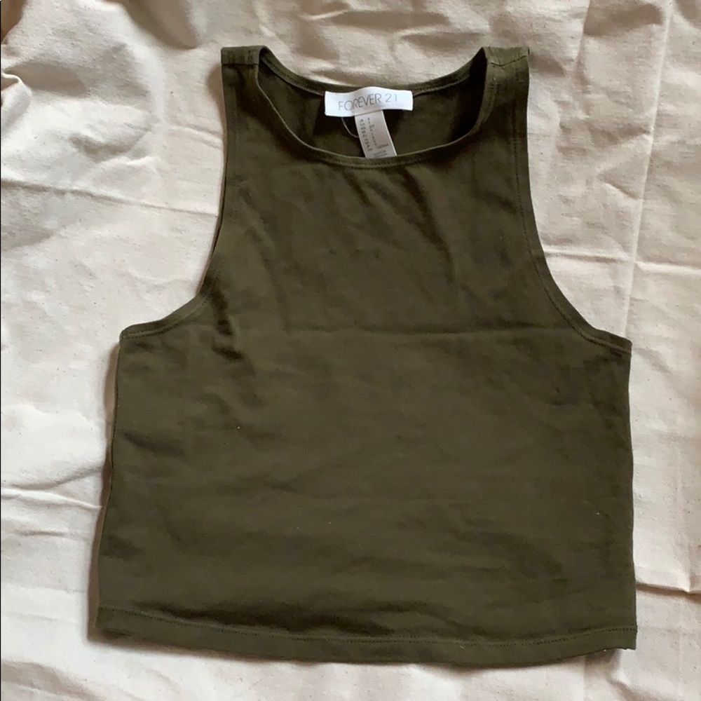 army green crop top